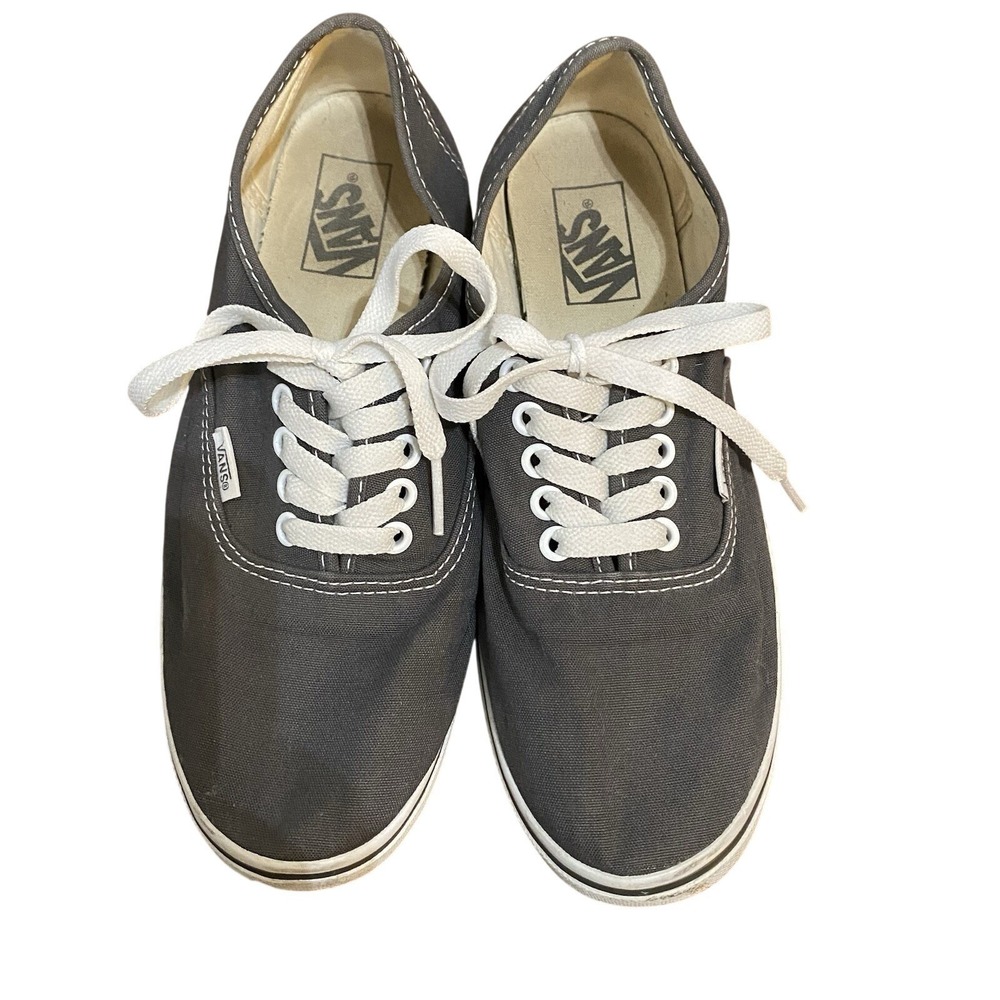 Vans Low Top Gray Canvas Lace Up Shoes Unisex‎ Women's Size 9 Sneakers